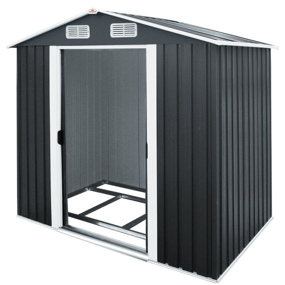 Abri de jardin en métal gris 257x205x177cm 4