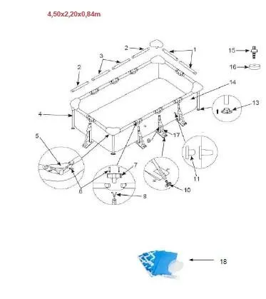 Piscine tubulaire INTEX Metal Frame L.4,50 x l.2,20 m x H.0,84 cm 3