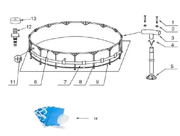 Piscine tubulaire OCEAN INTEX, D.3,05 m x H.0,76 m 5