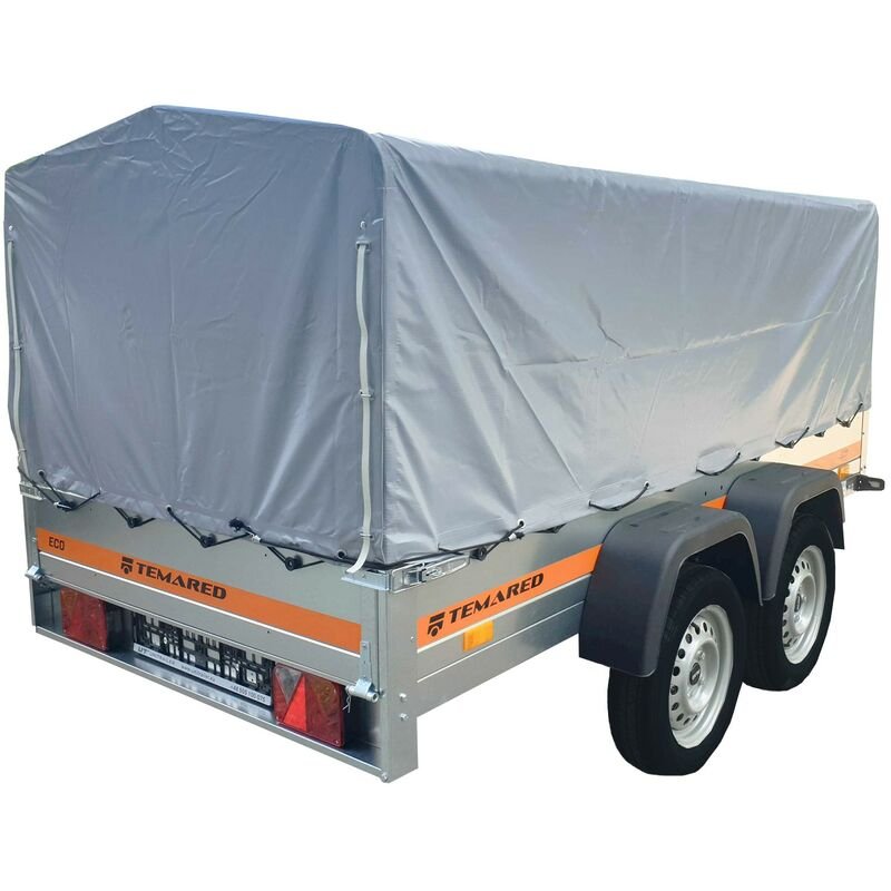 Remorque bâchée double essieu TEMA 263X125 cm ECO2612/2 Gris 2