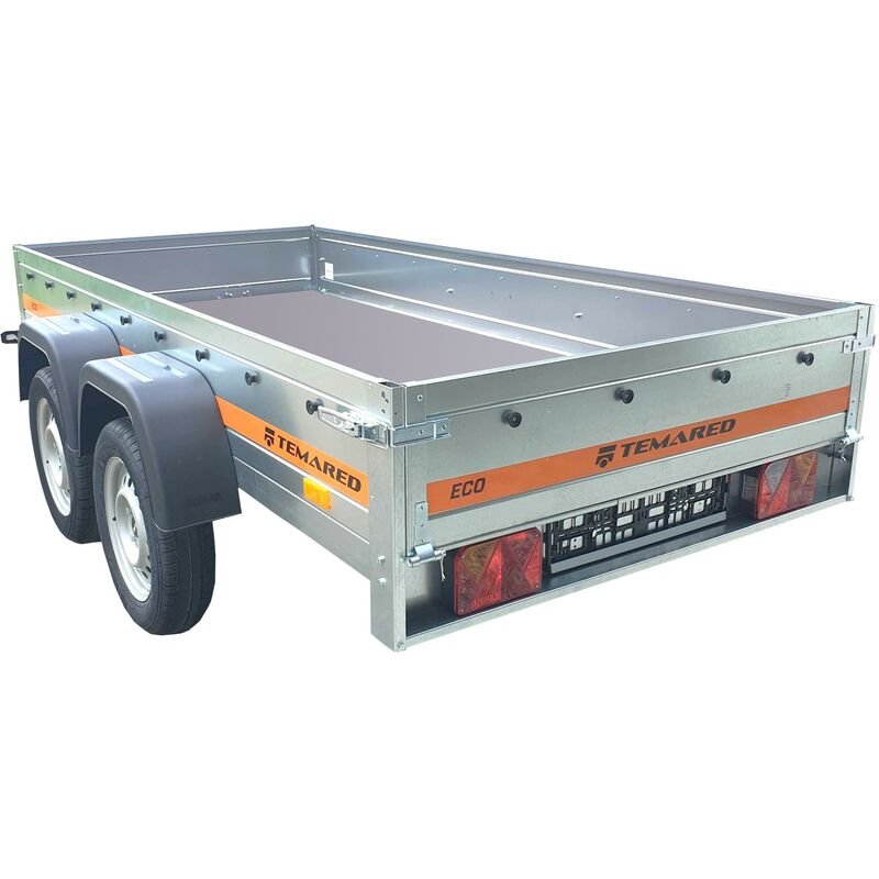 Remorque bâchée double essieu TEMA 263X125 cm ECO2612/2 Gris 4