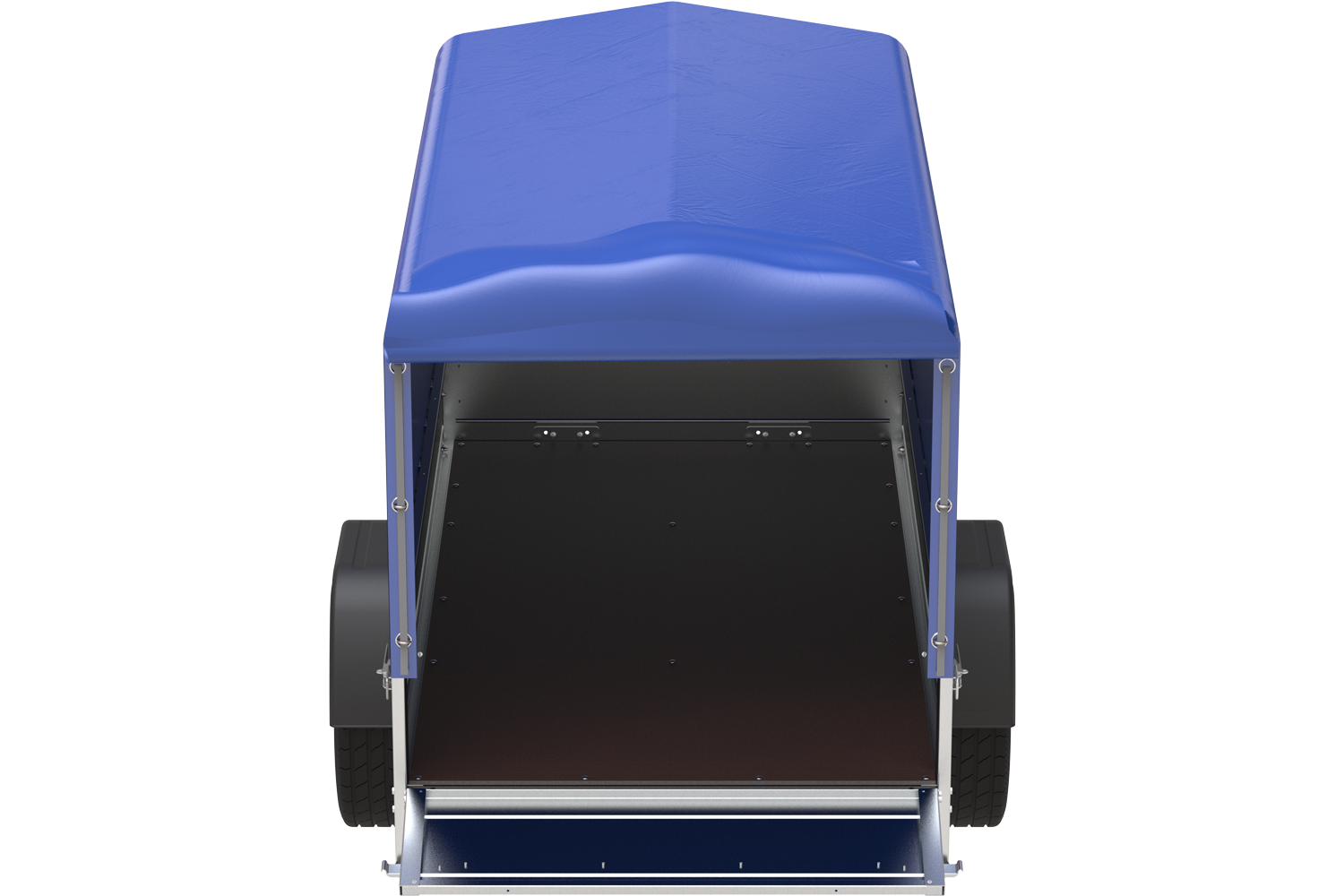 Remorque bagagère garden trailer 200 kipp 200 x 106 cm avec bâche haute bleue, arceau et roue jockey 5