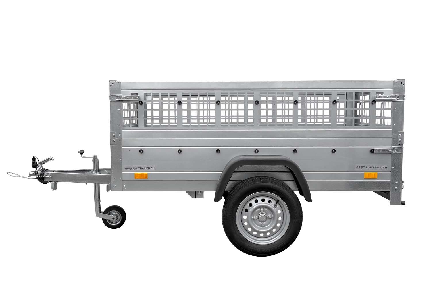 Top remorque garden trailer 200 kipp avec rehausses grillagées et roue jockey 2